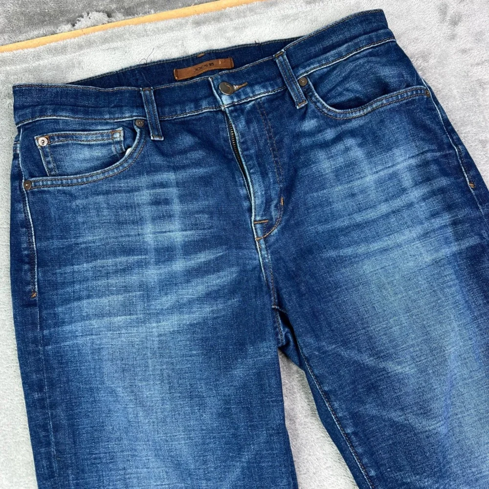 Joe's The Brixton Jeans Mens 32 Blue Solid Straight Narrow Fit Whiskered Denim